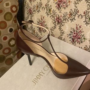 Burgundy  shoes with black heels . Phillip Lim made in Italy